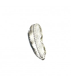 CHARM METAL ARGENT - PLUME 1.2X2.5CM