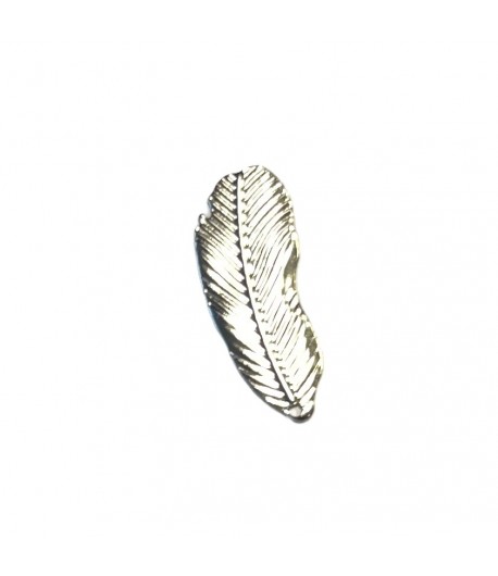 CHARM METAL ARGENT - PLUME 1.2X2.5CM