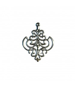 PENDENTIF AJOURE EN METAL - ARGENT 3X3.8CM