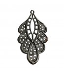 PENDENTIF AJOURE EN METAL - ARGENT ANTIQUE 4.1X7.7CM
