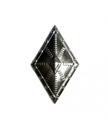 LOSANGE EN METAL FIN ARGENT - 4.2X6.8 CM