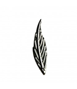 CHARM METAL FIN ARGENT ANTIQUE - PLUME 1X4CM