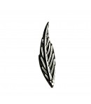 CHARM METAL FIN ARGENT ANTIQUE - PLUME 1X4CM