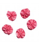 5 FLEURS EN TISSU - FUSCHIA POIS BLANC 2.7CM