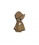 BOUTON PETITE FILLE EN BOIS 1.5X2.7CM