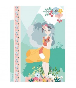 PAPIER DE RIZ A4 FILLETTE ET RENARD 21 X 29.7 DFSA4419
