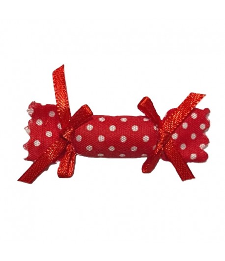 PAPILLOTTE EN TISSU ROUGE 5.4X1.5CM
