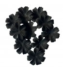 10 FLEURS EN PAPIER - NOIR 3.3CM