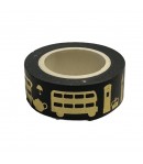 MASKING TAPE LONDON NOIR ET OR 1.5CM X 10 M