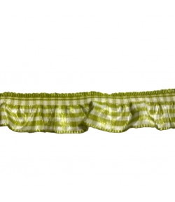 RUBAN VICHY VERT FRONCES 20MM 1M