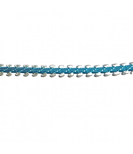 RUBAN TURQUOISE BLANC 0.7CM X 1M