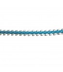 RUBAN TURQUOISE BLANC 0.7CM X 1M