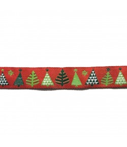 RUBAN ROUGE MOTIFS NOEL 1.6 CM - 1 METRE