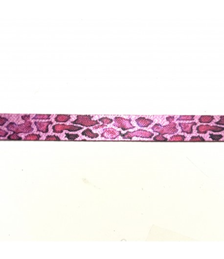 RUBAN LEOPARD ROSE 1CM - 1 M