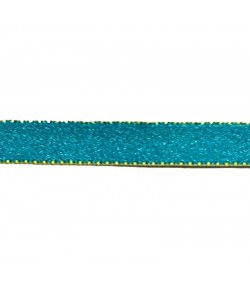RUBAN SATIN BICOLORE TURQUOISE - VERT 1CM - 1 M