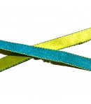 RUBAN SATIN BICOLORE TURQUOISE - VERT 1CM - 1 M