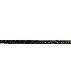 RUBAN PLAT LAME NOIR ARGENT 3MM - 1 M