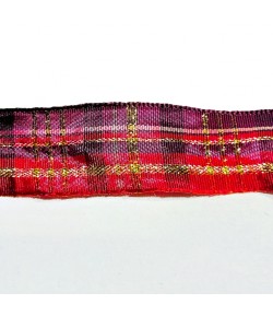 RUBAN ECOSSAIS BORDEAUX/VIOLET 3CM - 1 M