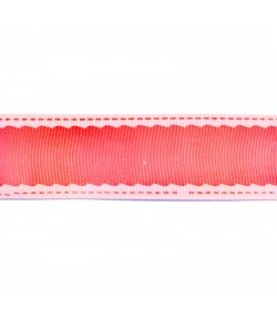 RUBAN ROSE ECRU 2.5 CM - 1M