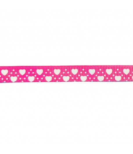 RUBAN FUSCHIA COEURS 1 CM - 1M
