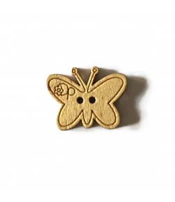 BOUTON PAPILLON EN BOIS 2.1X1.6CM