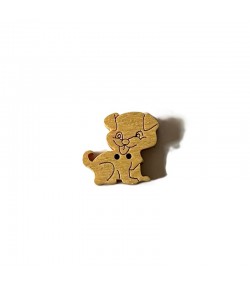 BOUTON PETIT CHIEN EN BOIS 1.6X1.6CM