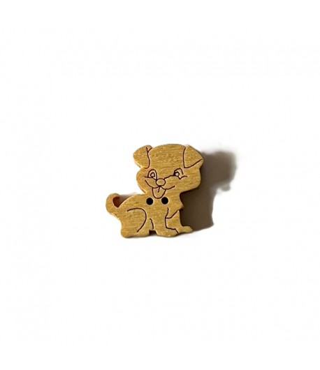 BOUTON PETIT CHIEN EN BOIS 1.6X1.6CM