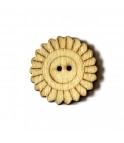 BOUTON FLEUR EN BOIS 2.8CM