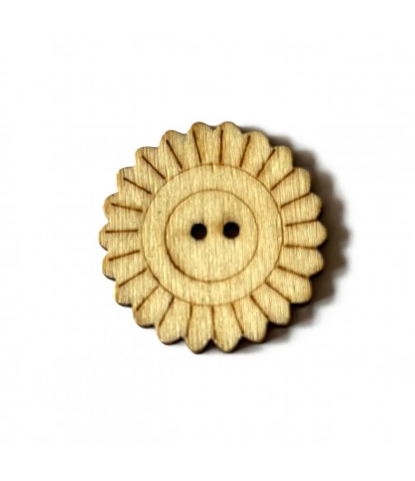 BOUTON FLEUR EN BOIS 2.8CM