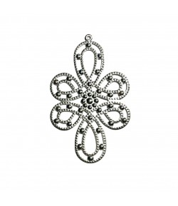 EMBELLISSEMENT AJOURE EN METAL 3.8X6.8 CM - ARGENT