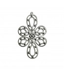 EMBELLISSEMENT AJOURE EN METAL 3.8X6.8 CM - ARGENT