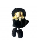 PETITE POUPEE EN TISSU - NOIR ET BLANC 4.5X7.5CM