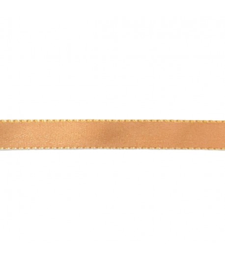 RUBAN SATIN BICOLORE SAUMON JAUNE 1CM X 1 M