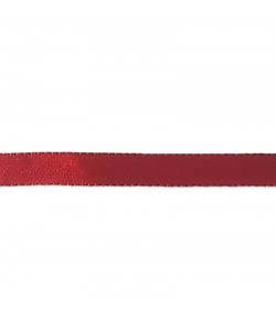 RUBAN SATIN BICOLORE ROUGE NOIR 1CM X 1 M