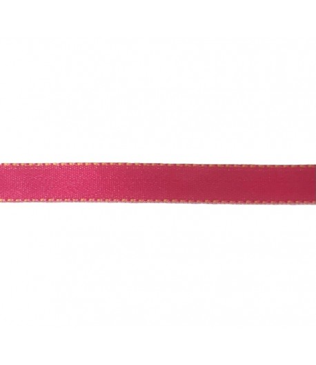 RUBAN SATIN BICOLORE ROSE JAUNE 1CM X 1 M