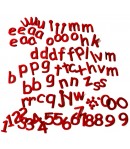 ALPHABET ET CHIFFRES ROUGE FEUTRINE ADHESIF