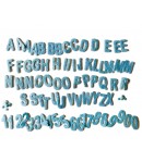 ALPHABET ET CHIFFRES BLEU FEUTRINE ADHESIF