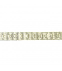 RUBAN COEURS ECRU 1CM - 1M