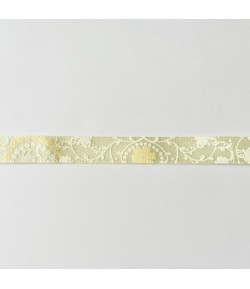 RUBAN SATIN FLEUR CREME 1CM X 1M