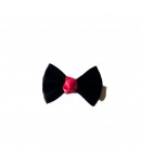NOEUD NOIR ET ROSE 3.1X2CM