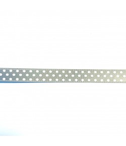 RUBAN SATIN GRIS A POIS 1CM X 1M