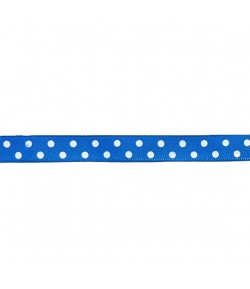 RUBAN BLEU A POIS 1CM X 1M