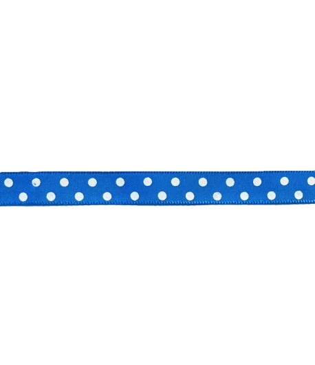 RUBAN BLEU A POIS 1CM X 1M
