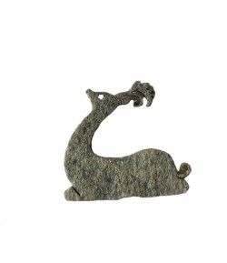 RENNE EN FEUTRINE GRIS 6.4X5.6CM