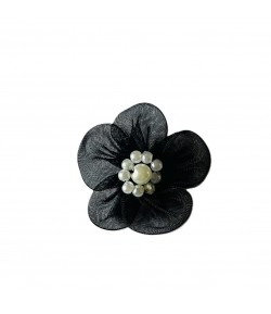FLEUR EN TULLE - NOIR 3X3CM