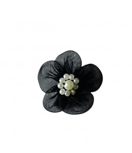 FLEUR EN TULLE - NOIR 3X3CM