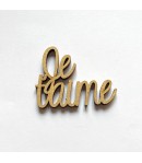 SUJET BOIS MOT JE T'AIME 4.3X3.5CM