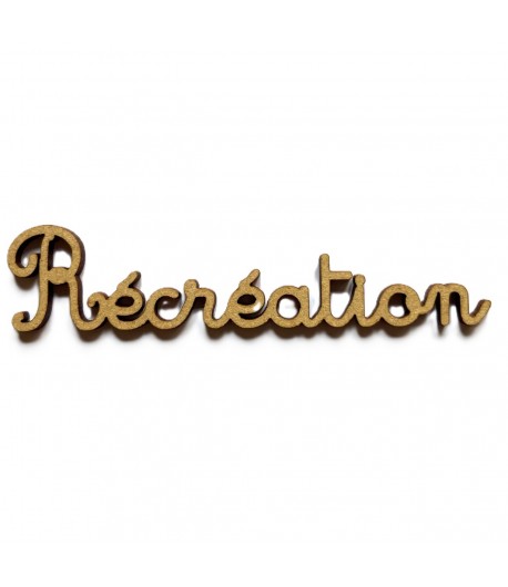 SUJET BOIS MOT RECREATION 10.1X2.2CM