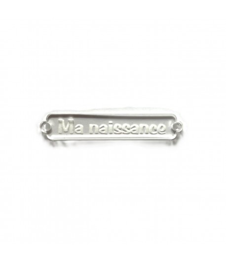 SUJET EN PLASTIQUE ETIQUETTE MA NAISSANCE 0.9X5CM