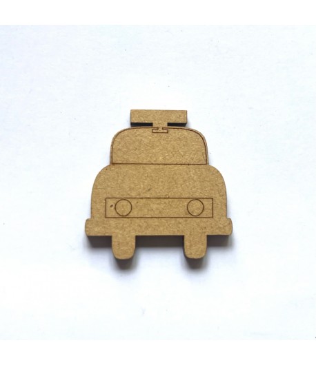 SUJET BOIS VOITURE TAXI 3.4X3.5CM